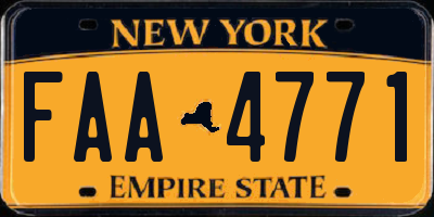 NY license plate FAA4771