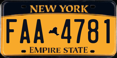 NY license plate FAA4781