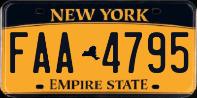 NY license plate FAA4795