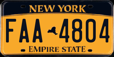 NY license plate FAA4804