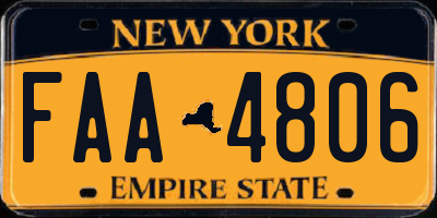 NY license plate FAA4806