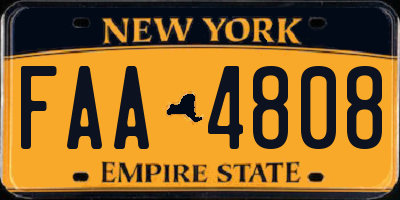 NY license plate FAA4808