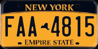 NY license plate FAA4815