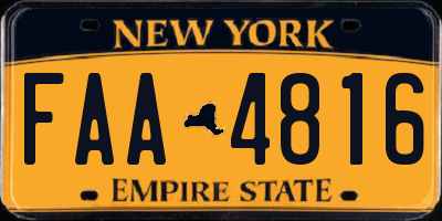 NY license plate FAA4816