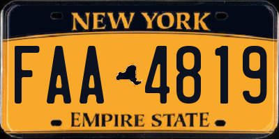 NY license plate FAA4819