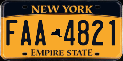 NY license plate FAA4821