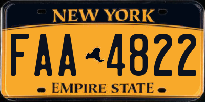 NY license plate FAA4822