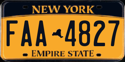 NY license plate FAA4827