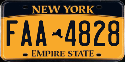 NY license plate FAA4828