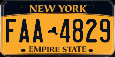 NY license plate FAA4829