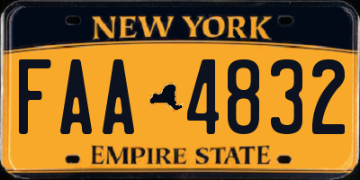 NY license plate FAA4832