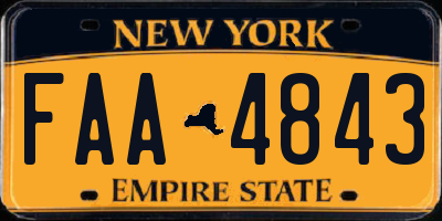 NY license plate FAA4843