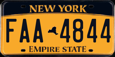 NY license plate FAA4844