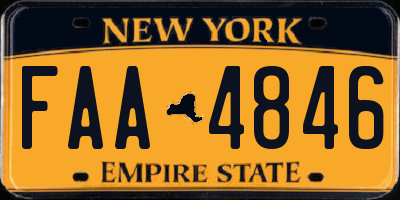 NY license plate FAA4846