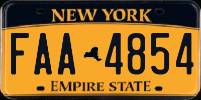 NY license plate FAA4854