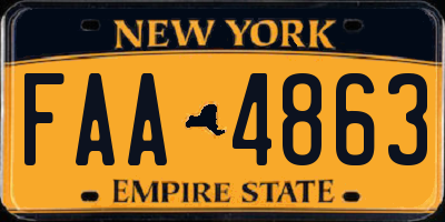 NY license plate FAA4863