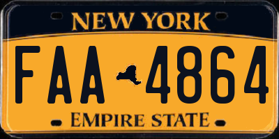 NY license plate FAA4864