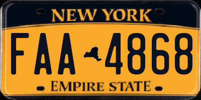 NY license plate FAA4868