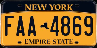 NY license plate FAA4869