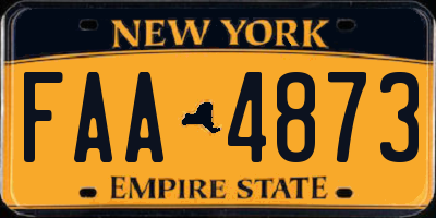 NY license plate FAA4873