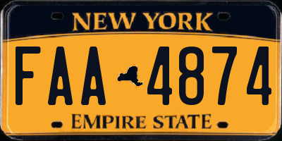 NY license plate FAA4874