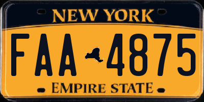 NY license plate FAA4875