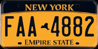 NY license plate FAA4882