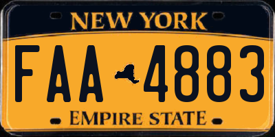 NY license plate FAA4883