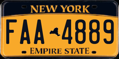 NY license plate FAA4889