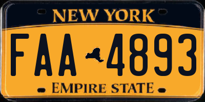 NY license plate FAA4893