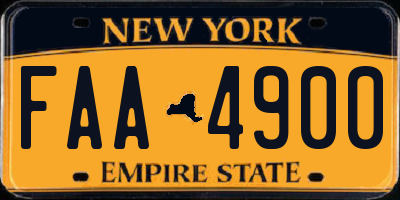 NY license plate FAA4900