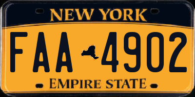 NY license plate FAA4902