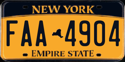 NY license plate FAA4904