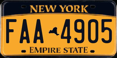 NY license plate FAA4905