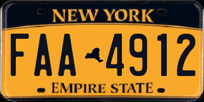 NY license plate FAA4912