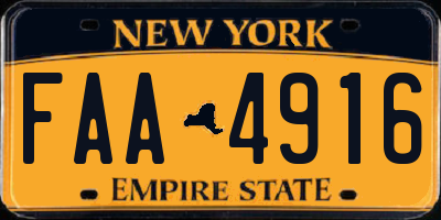 NY license plate FAA4916