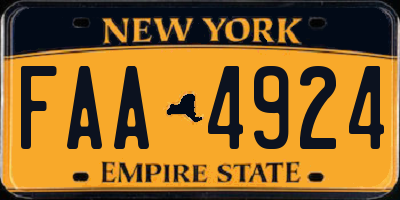 NY license plate FAA4924