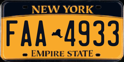 NY license plate FAA4933