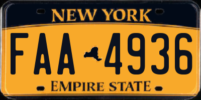 NY license plate FAA4936