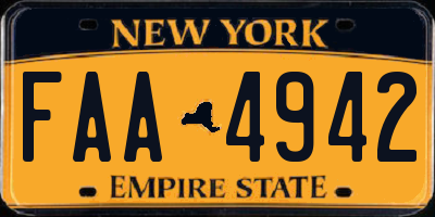 NY license plate FAA4942