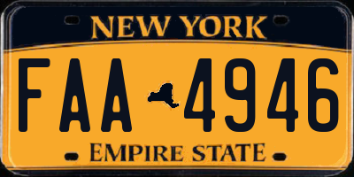 NY license plate FAA4946