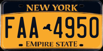 NY license plate FAA4950