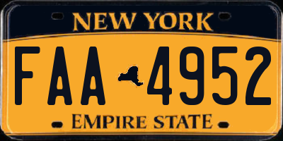 NY license plate FAA4952