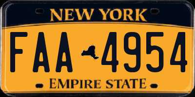 NY license plate FAA4954