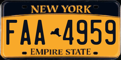 NY license plate FAA4959