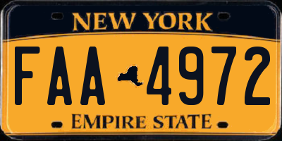 NY license plate FAA4972