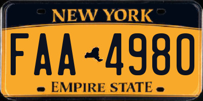 NY license plate FAA4980