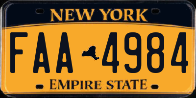 NY license plate FAA4984