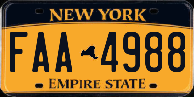 NY license plate FAA4988