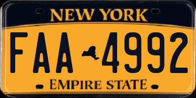 NY license plate FAA4992